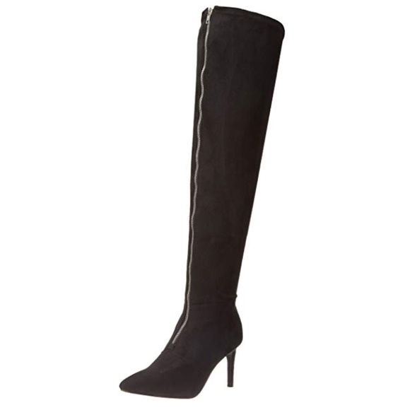 Zipper Over The Knee Stiletto Heel Slouch Boots - Picture 5 of 8